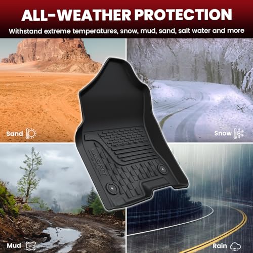 LASFIT Floor Mats for Ram 1500 Quad Cab 2019-2024 Bucket Seat Without 2nd Row Under seat Storage, All Weather TPE Custom Fit Car Mats Floor Liners 1st & 2nd Row, Black（ Not Fit 1500 Classic Model） - style: 2) 1500 | 2019-2024 |Quad Cab Floor Mats