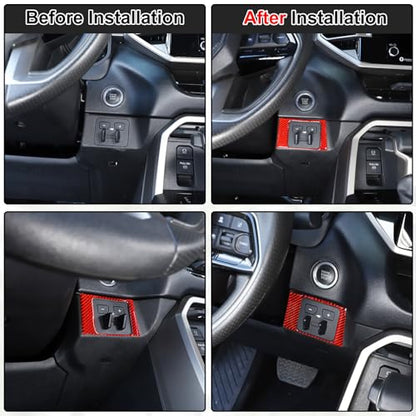 Car Center Control Brake Gain Switch Decorative Frame Sticker Compatible with Toyota Tundra/Sequoia 2022-2024 Real Carbon Fiber Brake Gain Switch Panel Protect Cover Trim Sticker Interior Accessories - size: Brake Gain Switch Trim