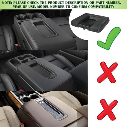 Front Seat Center Console Armrest Lid Black Compatible with 2014-2019 Chevrolet Chevy Silverado Suburban Tahoe GMC Sierra Yukon XL Replaces 22881398 - color: Black Armrest Lid