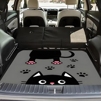 Universal Car Trunk Mat 29" x 39", Cute Naughty Kitten All Weather Trunk Protection Cargo Liner, Durable Cargo Mat Rear Trunk Liner, Stylish Vehicle Interior Accessories Suitable for Most Car Models - color: Naughty Kitten