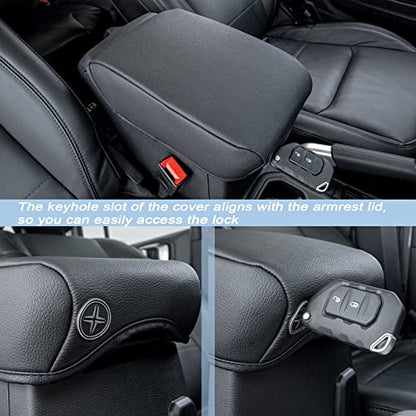 Center Console Armrest Cover Compatible with Jeep Wrangler JL/JLU 2018-2024 2025 2026 and Jeep Gladiator JT Truck 2020-2023 2024 2025 2026, Accessories PU Leather Cushion Protector Pad(Not for JK/JKU)
