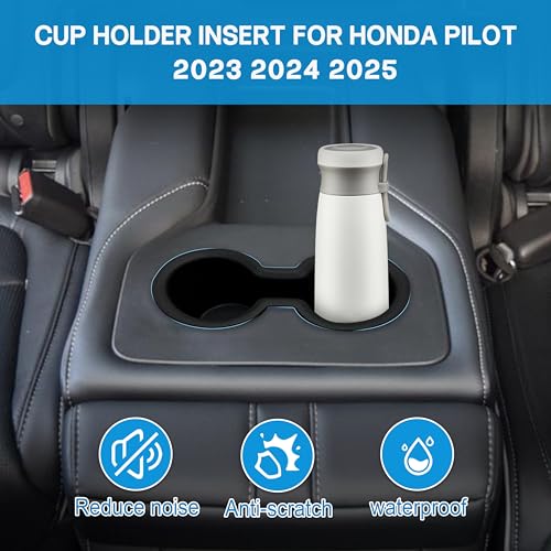 Cup Holders for 2023 2024 2025 Honda Pilot Accessories (Only Fits for 8 Seats) TPE Cup Holder Insert Front Center Console/2nd/3rd Row Drink Holder Organizer Replacement for 2024 Pilot 4Pcs Set - size: for Honda Pilot 2023-2025