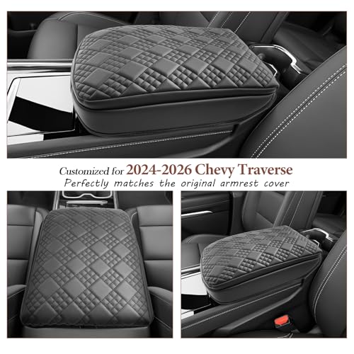 SKTU 2024 2025 2026 Chevy Traverse Center Console Cover for 2024 2025 2026 Chevy Traverse Armrest Cover 2024 2025 2026 Chevy Traverse Accessories 2024-2026 Traverse Soft Center Console Cushion - color: for 2024-2026 Traverse Thicken