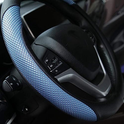 Valleycomfy Steering Wheel Cover with Microfiber Leather for Car Truck SUV 15 inch (Blue) - color: Z-Blue, size: Medium(Standard) Size[14.5"-15"]