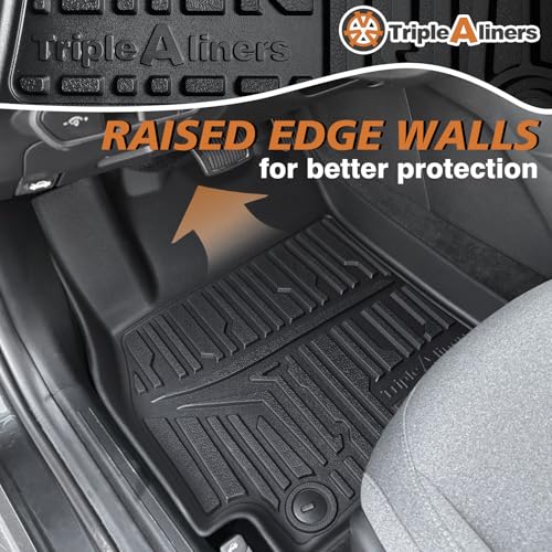 TripleAliners All Weather Floor Mats Compatible with 2024 2025 2026 KIA K4 Accessories 1st & 2nd Row Liners TPE Full Coverage Protection Waterproof Car Floor Liners - size: K4 | 2024+