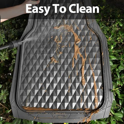 CAR PASS Heavy Duty Rubber Gray Car Floor Mats & Cargo Liners, Deep Dish All-Weather Trunk Mats Durable Anti-Slip 3D Rhombus Waterproof Trim to Fit Liner Universal Fit Auto,Sedan,SUV,Truck, Gray - color: gray with cargo liner