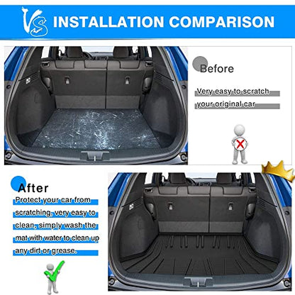 KUST Custom Fit Cargo Mat for Honda HRV 2016-2022, HR-V Accessories Cargo Liner All Weather Trunk Mat, TPE Rubber Mat Non-Slip Black - style: HR-V 2016-2022 │ Trunk Mat