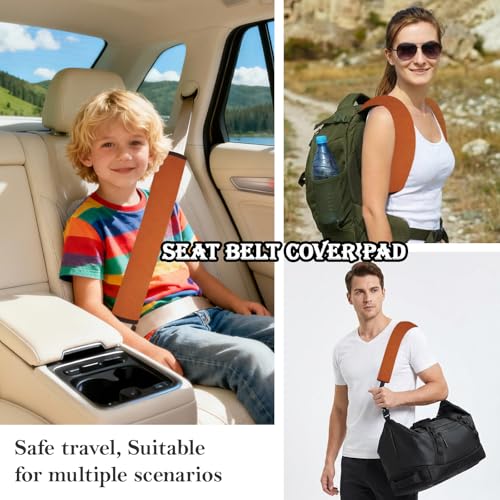 Extended Seat Belt Cover Pad, 2 Pack Soft & Comfortable Universal Seatbelt Covers for Adults and Kids, Fits Car Seat Belts, Armrest, and Backpacks (Brown) - color: Brown