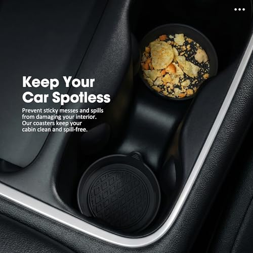 Lazebox 4-Pack Silicone Car Cup Holder Coasters, Universal Non-Slip Cup Holder Inserts, Anti-Rattle & Waterproof Car Interior Accessories, Fits Most Cars, SUVs & Trucks