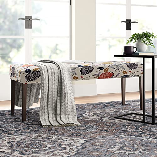 Fuloon Stretch Dining Bench Cover, Anti-Dust Removable Bench Slipcover Washable Seat Cushion Protector for Bedroom, Kitchen, Hotel, Banquet (Flower Apricot) - color: Flower Apricot
