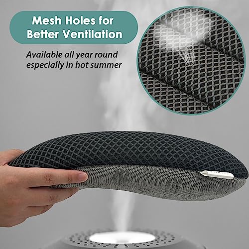 AEROiVi 17.7" L × 16.9" W × 3" H,Car Booster Seat Cushion Raise The Height for Short People Driving, Breathable 3D Air Mesh, 3 Inch Booster Seat, Non-Slip Bottom, Car Seat Pad with Truck,Cars,SUVs - size: 3 inch thick