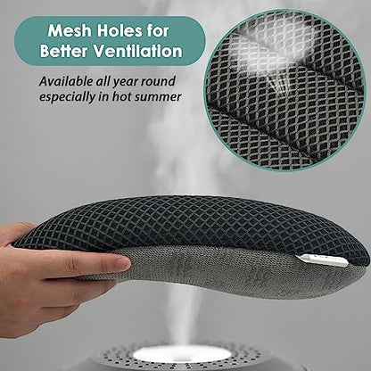 AEROiVi 17.7" L × 16.9" W × 3" H,Car Booster Seat Cushion Raise The Height for Short People Driving, Breathable 3D Air Mesh, 3 Inch Booster Seat, Non-Slip Bottom, Car Seat Pad with Truck,Cars,SUVs - size: 3 inch thick