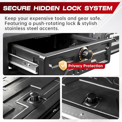 MagicBox Car Trunk Organizer for 2021-2025 Ford Bronco 4-Door, Heavy-Duty PE Storage Drawer with Hidden Lock, Fold-Flat SUV Sleeping Platform & Cargo Management System