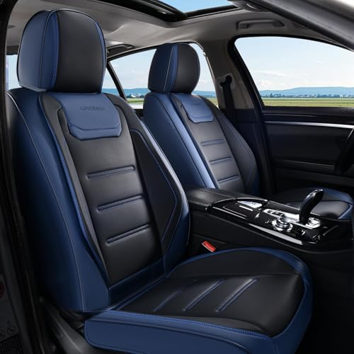 Coverado Car Seat Covers, Front Covers for Cars, Car Seat Cover Front Seats, Car Seat Protector Waterproof, Leather Car Seat Cushion, Universal Interior Covers Seat Protectors for Most Cars Blue - color: Blue, size: Front Pair