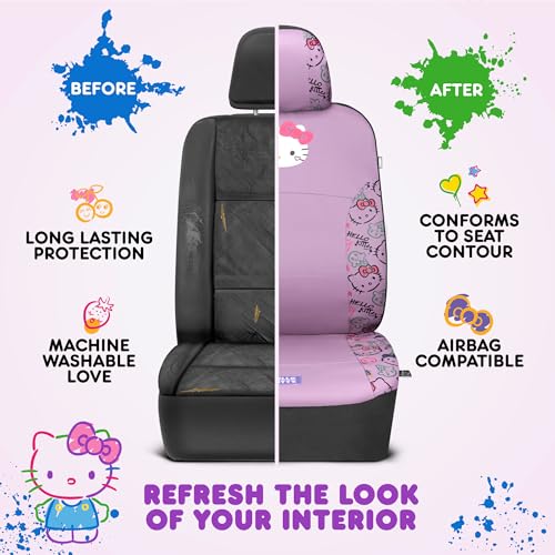 Carbella Hello Kitty Car Seat Covers - Cute Purple Seat Covers, Car Accessories Gift Hello Kitty Accessories 2pc Lavender Car Seat Covers - color: Seat Covers Leather-Purple, style: Hello Kitty