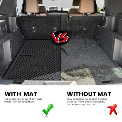 LASFIT Cargo Mat with Backrest Mat for Honda Passport 2026, All Weather TPE Custom Fit Trunk Mat Trunk Liner Trunk Tray Cargo Liner Cargo Tray with Seatback Cover, Black - style: 7）For Honda Passport | 2026 | Cargo Mat