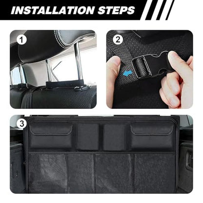Car Trunk Organizer, Trunk Hanging Large Storage with Adjustable Straps, Waterproof Collapsible Cargo Storage Bag with 4 Pockets & 4 Mesh Pouches, Car Interior Accessories for SUV, Truck - size: Style1