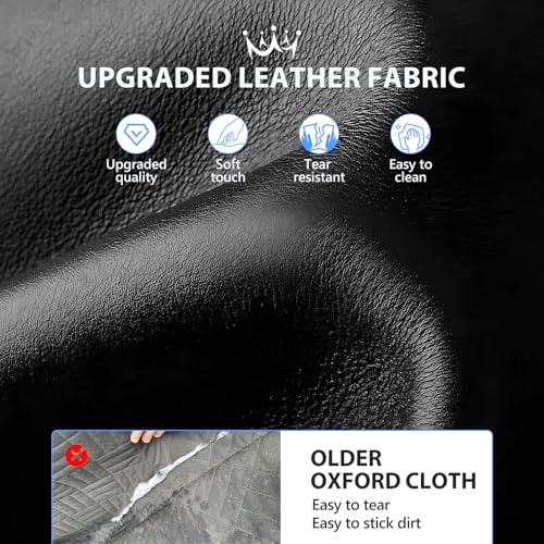 Back Seat Extender for Dogs-Large Space, Hard Bottom PU Leather Dog Car Seat Cover for Back Seat 420lb, Anti-Scratch Backseat Extender for Dogs,Waterproof Dog Hammock for Car, SUV, Truck - color: All Black, size: L - For Cars/ Mid-Size SUV/ Small Truck
