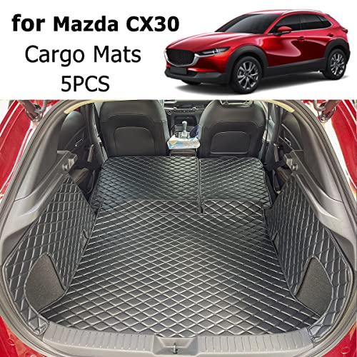 for 2020-2026 Mazda CX30 CX-30 Trunk Mat and Rear Backrest Mat Cargo Liners All Weather Anti-Slip