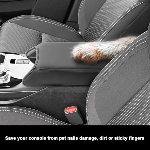 SXCY for 2025 2026 Mitsubishi Outlander Armrest Cover [Outlander Gas Only] for 2025 2026 Mitsubishi Outlander Accessories 2025 2026 Outlander Center Console Cover Middle Console Cover (Thin Cover) - color: 2025 2026 Outlander Thin Leather Cover