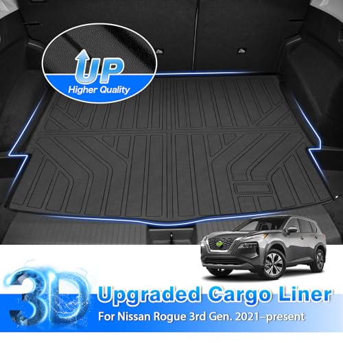 Cargo Mat for Nissan Rogue S | SV | SL 2021-2025 2026 (No Sport Model) Cargo Liner TPE All Weather Trunk Mat for Nissan Rogue Accessories - size: 5)Nissan Rogue 2021-2026 (No Sport Model)