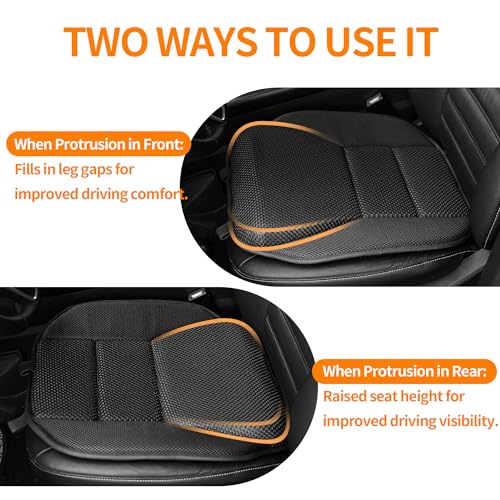 Car Seat Cushion - Memory Foam Car Seat Pad with Breathable Mesh, Relief Back Pain, Universal Fit, Easy to Install, Cushion Set for SUV/Truck Etc– Black