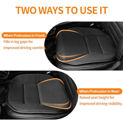 Car Seat Cushion - Memory Foam Car Seat Pad with Breathable Mesh, Relief Back Pain, Universal Fit, Easy to Install, Cushion Set for SUV/Truck Etc– Black