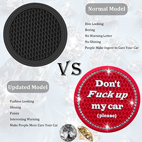 Car Cup Coasters 2 Pack - Bling Car Accessories, Universal Cup Holder Inserts for SUV/Truck (Red, 2PC) - color: Red-2pc