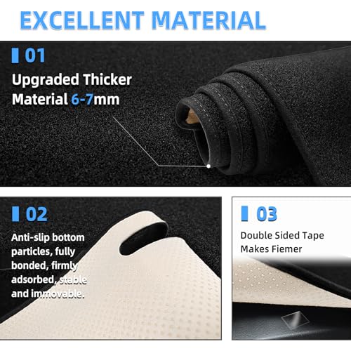 SKYLOTEC Dash Cover Custom Fit for Ford F150/Hybrid/Raptor F-150 2022-2026 Dashboard Cover Mat Dash Pad Carpet Protector (Not fit F150 Lightning, Without HUD)
