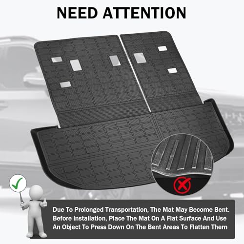 Trunk Mat & Backrest Mat & 2nd Row Seat Back Cover for Kia Telluride 2020-2026, All Weather TPE Cargo Liner Rear Cargo Protector for Telluride Accessories, Not Fit 2027 Redesigned Model - size: for Kia Telluride 2020-2026