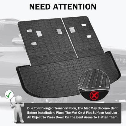 Trunk Mat & Backrest Mat & 2nd Row Seat Back Cover for Kia Telluride 2020-2026, All Weather TPE Cargo Liner Rear Cargo Protector for Telluride Accessories, Not Fit 2027 Redesigned Model - size: for Kia Telluride 2020-2026