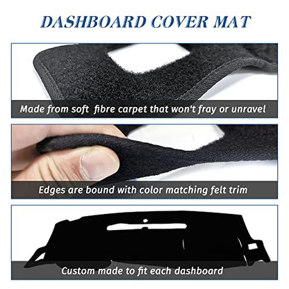 Black Dashboard Dash Board Cover Mat Carpet Compatible with 2007-2013 Chevrolet Silverado GMC Sierra - size: 2007-2013 Chevrolet Silverado GMC Sierra