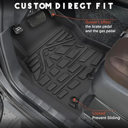KARPAL Floor Mats for Nissan Frontier 2022-2025 2026 (Crew Cab), with 2nd Row Under-Seat Storage(Not with Under Seat Speaker), TPE Rubber All Weather Protection Floor Liners Accessories Car Mats - style: 2022-2026 | For Nissan Frontier | 1st & 2nd Row