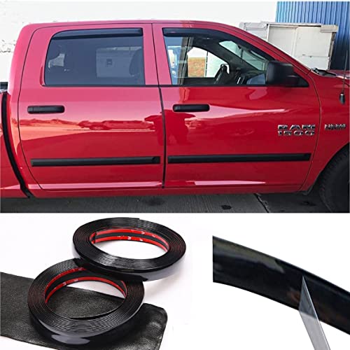Width:1-9/16 inch (40mm) Self Adhesive Auto Trim Molding Strip Scratch-Proof Car/Truck/RV Exterior & Interior Molding Trim Universal Bumper Window Door Body Side Decorative Strip (16Ft, Glossy Black) - color: Glossy Black, size: 16Ft