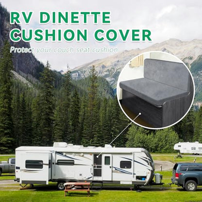 molasofa Leather Like RV Dinette Cushion Covers, RV Booth Seat Cover Stretchable Camper Cushion Couch Covers Washable Slipcovers for RV Camper Car Bench(1 Backrest Cover & 1 Bench Cover, 08Dark Gray) - color: 08dark Gray, size: 1 Bench Cover & 1 Backrest