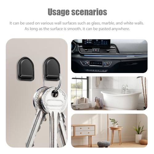 5PCS Car Dashboard Mini Hooks, Car Key Holder, Multifunctional Auto Dashboard Hook, Universal Interior Auto Accessories Self Adhesive Backseat Hanger for Key, Mask, Charging Cable - color: Black