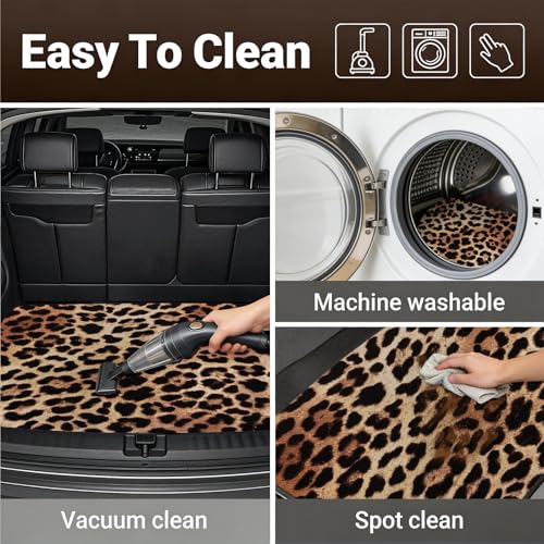 Automotive Floor Mats 5 Pcs, Universal Car Floor Mats, Leopard Print Cargo Liner, Car Accessory for SUVs/Sedan/Wagons, Durable Protective Mat, Trunk Liner for Families/Travel Enthusiasts - style: Bundle 2