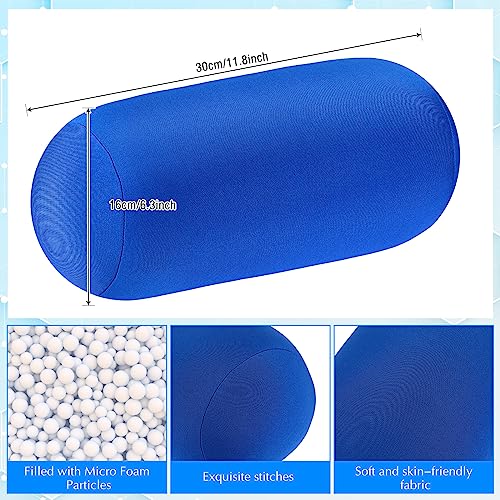 Geelin 2 Pcs Microbead Roll Pillow 11.8 x 6.3 Inch Soft Pillow Bolster Cylindrical Pillow Microbead Pillows for Sleeping Home Travel Neck Head Back Support Rest (Pink, Blue) - color: Pink, Blue