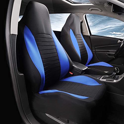 AUTOYOUTH Car Seat Covers - Bucket Seat Cover Seat Achieve The Perfect Combination of Style and Protection with Universal Fit Seat Covers for Sedan, Truck, SUV(Black Blue)… - color: Black & Blue
