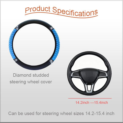 Microfiber Leather Steering Wheel Cover With Anti-Slip Lining Universal Car Accessory for Steering Wheel with a Diameter of 14.5-15 inch (Blue) - color: Blue