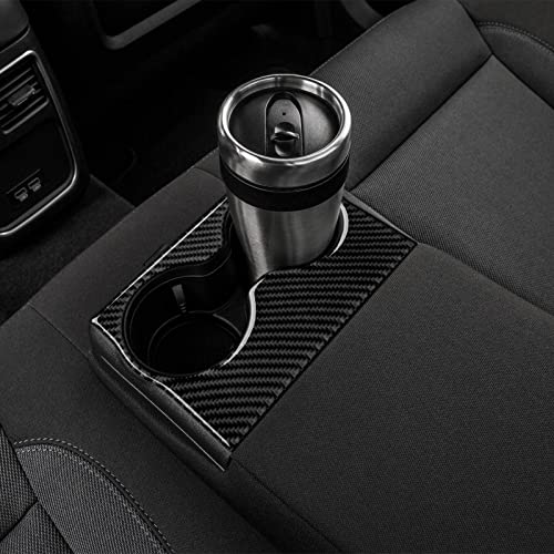 Car Rear Seat Cup Holder Cover Decals for 2011-2023 Dodge Charger/Chrysler 300 Accessories Carbon Fiber Interior Stickers - color: Cup Holder-a