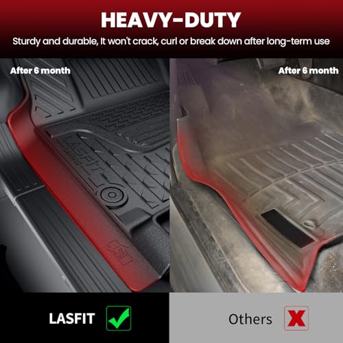 LASFIT Floor Mats for 2019-2024 Dodge Ram 1500 Quad Cab Without 2nd Row Under Seat Storage, Fit for Bench Seat & Carpet Flooring, All Weather TPE Custom Fit Car Mats Floor Liners 1st & 2nd Row, Black - style: 2) 1500 2013-2018 /1500 Classic 2019-2024 | Qu
