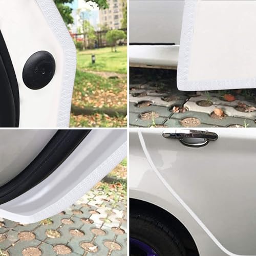 33Ft(10M) Long Car Door Edge Guards,U Shape Edge Trim Rubber Seal Protector Rubber Car Door Protector Car Protection Door Edge Anti-Collision Rubber Clips Fit for Most Car| White |