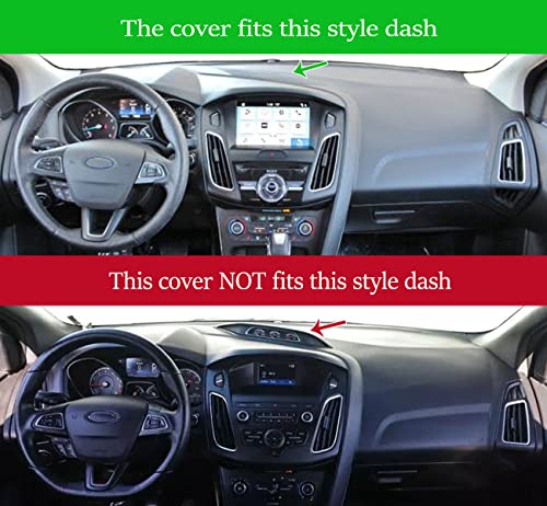 Dash Cover Mat Custom Fit for Ford Focus, Dashboard Cover Pad Carpet Protector (Black) F153