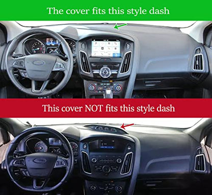 Dash Cover Mat Custom Fit for Ford Focus, Dashboard Cover Pad Carpet Protector (Black) F153