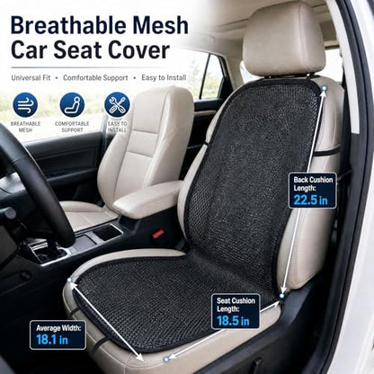 1Pcs Summer Cooling Breathable 3D Air Mesh Car Seat Cushion Pad Cover Universal Fit for Car Truck Pickup SUV Bus Driver's Seat (Black)