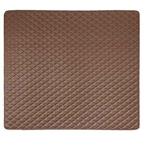 FH Group F16501BROWN-46 Deluxe Heavy Duty Faux Leather Diamond Pattern Multi-Purpose Brown Automotive Cargo Liner fits most Cars, SUVs, and Trucks, 46 inches - color: Brown, size: 40 x 46 Inches
