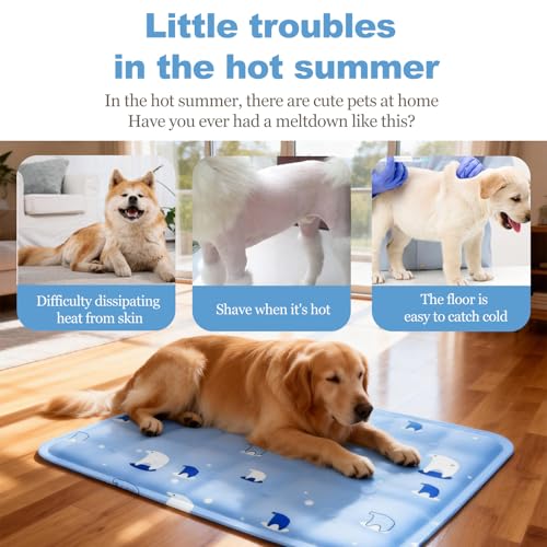 JoanofArc Cooling Pad, Cooling Seat Cushion, Cool Ice Pillows Cushions, Reusable ICES Mat, No Condensation, Foldable & Portable Chair Cushions for Office, Camping, Bed, Car 30CM × 40CM