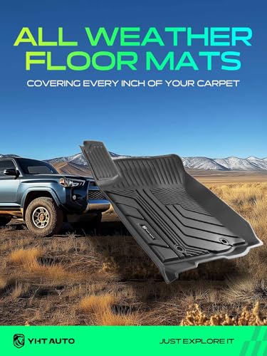 YHTAUTO Floor Mats Fit 2016-2023 Toyota Tacoma Access Cab, TPE All Weather Car Mats Waterproof Anti-Slip Odorless Floor Liner, Interior Car Accessories Front & 2nd Row Liner