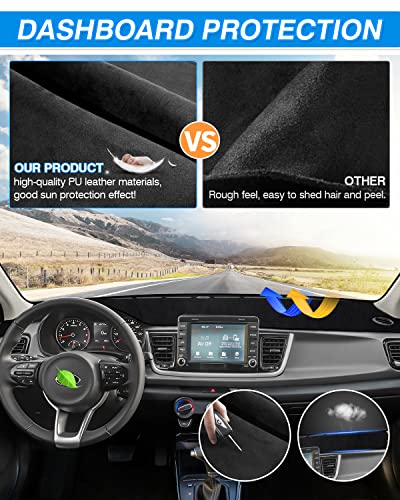 CARTIST Dash Cover Custom Fit for Kia Rio Sedan LX EX S 2017-2023 Accessories Dashboard Cover Mat Non-Slip Pad Carpet Anti-Glare - size: Kia Rio Sedan LX EX S 2017-2023